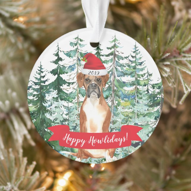 Adorno Felices Navidades del Boxeador de Howlidays (Árbol)