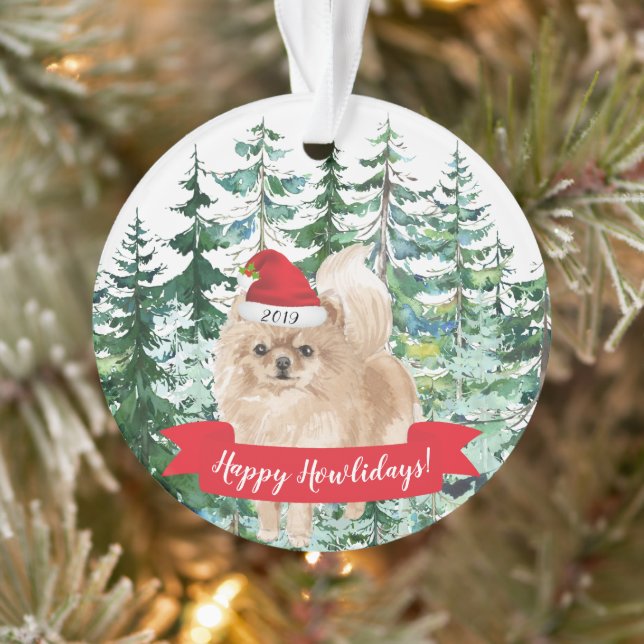 Adorno Felices novias Perro Pomerania Navidades (Árbol)