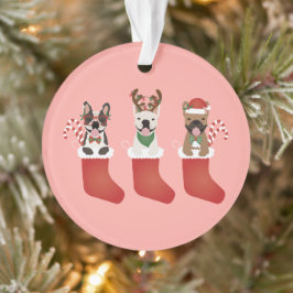 Adorno Felices Pawlidays Bulldoges Navidades de Francia