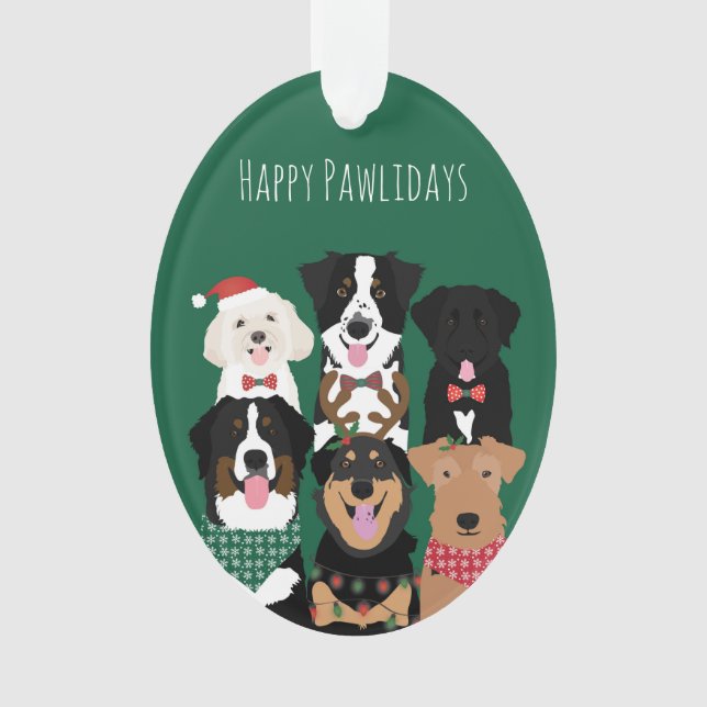 Adorno Felices Pawlidays Cute Navidades (Anverso)