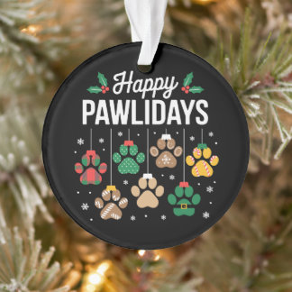 Adorno Felices Pawlidays Navidad Paw Perro Xmas Fiesta