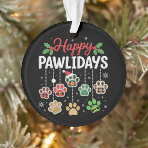 Adorno Felices Pawlidays Perro Divertido De Navidad Pata