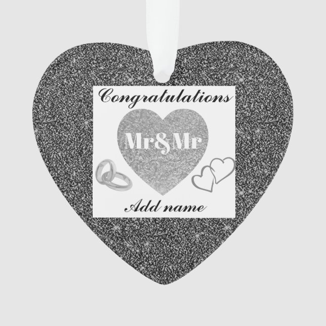 Adorno Felicidades personalizadas regalo ornamental mr&mr (Anverso)