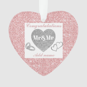 Adorno Felicitaciones personalizadas mr&mr regalo ornamen