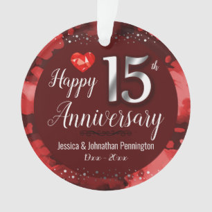 Adorno Feliz 15° Aniversario Boda