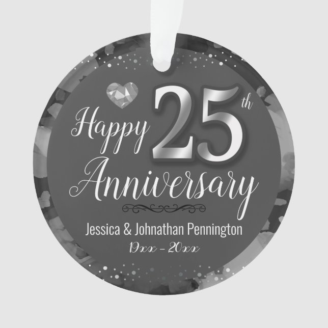 Adorno Feliz 25° Aniversario Boda (Anverso)