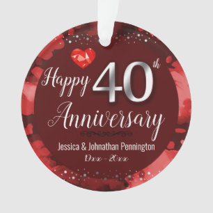 Adorno Feliz 40° aniversario Boda