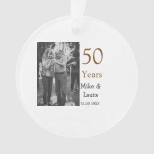 Adorno Feliz 50° aniversario agregar pareja fecha de matr
