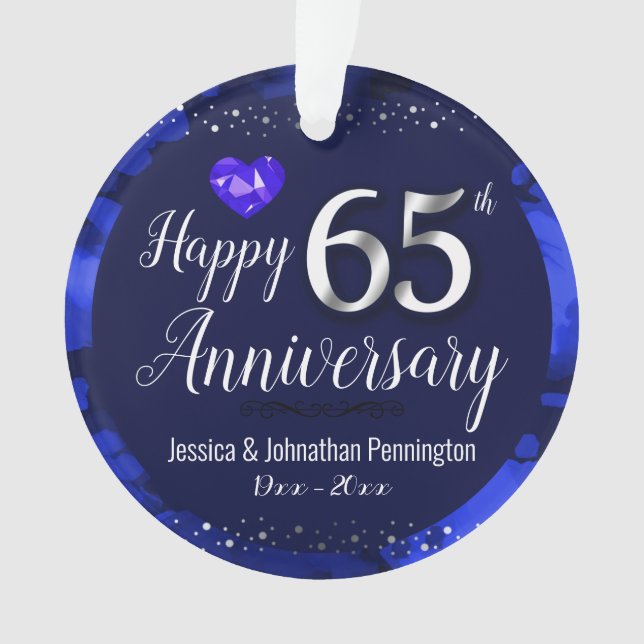 Adorno Feliz 65° Aniversario Boda (Anverso)