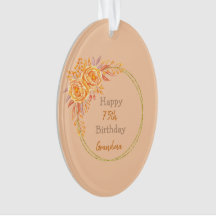 Feliz 75º cumpleaños Abuela Marco Geométrico de Or