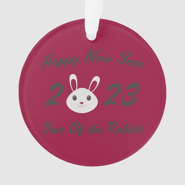 Adorno Feliz Año Nuevo 2023, año del conejo (Anverso)