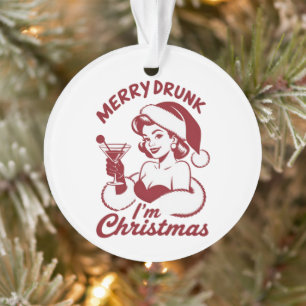 Adorno Feliz Borracho Soy Cóctel de Navidad Snarky Bebien