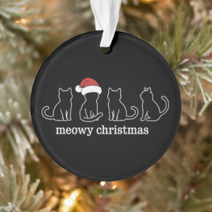 Adorno Feliz Catmas Gato Navidad Hermoso Gatito Gatos San