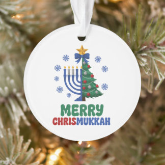Adorno Feliz Chrismukkah Navidad Menorá Hanukkah Xmas