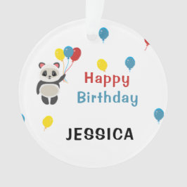 Adorno Feliz cumpleaños Cargo Panda blanco