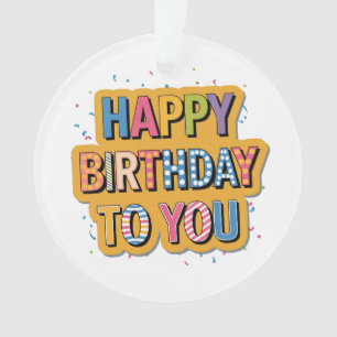 Adorno Feliz cumpleaños con patrón