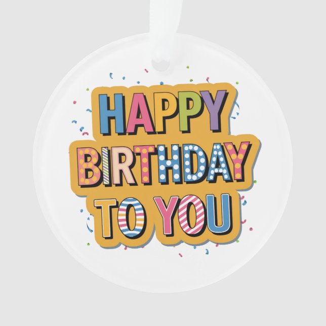 Adorno Feliz cumpleaños con patrón (Anverso)