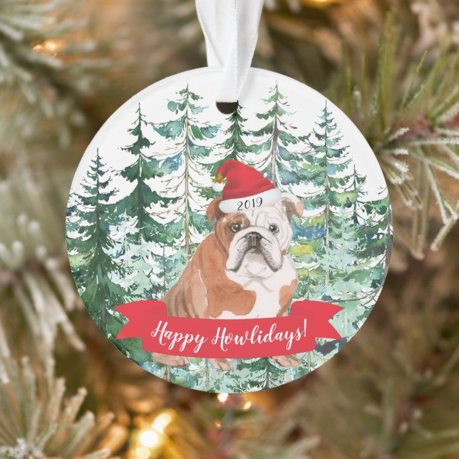 Adorno Feliz cumpleaños, Navidades de perros Bulldog ingl (Árbol)