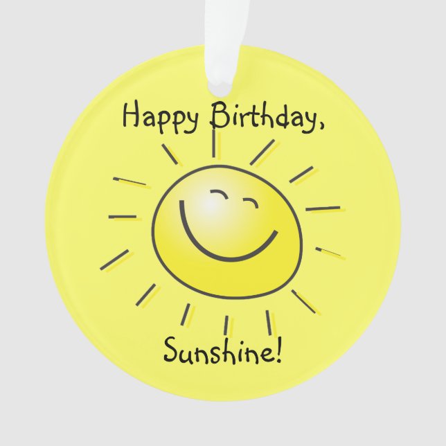 Adorno ¡Feliz cumpleaños, Sunshine! (Anverso)