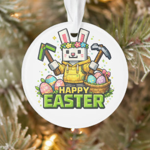 Adorno Feliz día de Pascua Conejo Huevo Videojugador