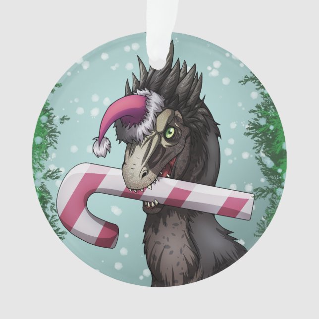 Adorno Feliz Dinosaurio de Navidad (Anverso)