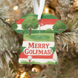 Adorno 'Feliz Golfmas!' Golfistas Alegre Navidad Elegante