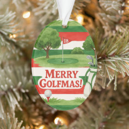 Adorno '¡Feliz Golfmas!' Golfistas Alegres Navidades Eleg