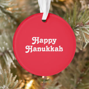 Adorno "Feliz Hanukkah" fiesta de vacaciones rojas y blan