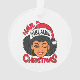 Adorno Feliz Melanin Navidades Feliz Navidad Sista Negra
