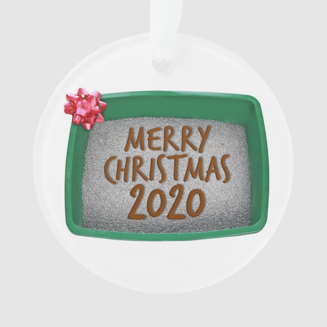 Adorno Feliz Navidad 2020 Cat Liter Box Humor (Anverso)