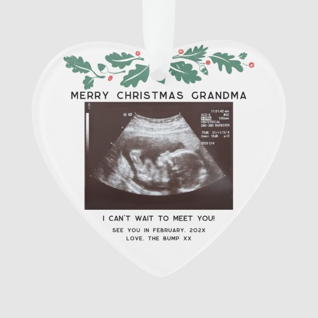 Adorno Feliz Navidad Abuela Baby Scan Keepsake (Anverso)