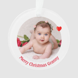 Adorno Feliz Navidad Abuela & Foto Personalizada