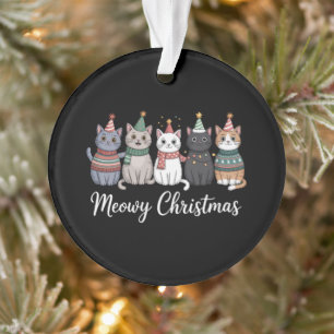 Adorno Feliz Navidad Año Feliz Gato Amante de Gatos Xmas