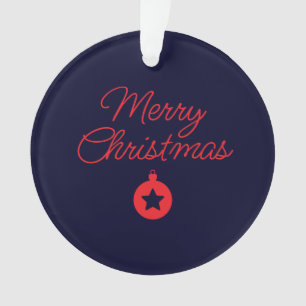 Adorno Feliz Navidad Black Rock Azul Clásico Único