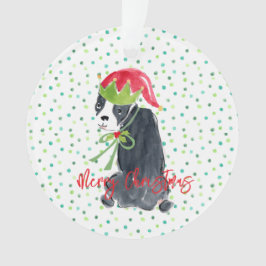 Adorno Feliz Navidad Bulldog francés Wreath Holly NOMBRE