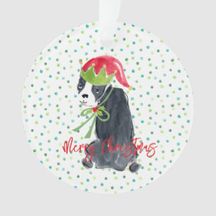 Adorno Feliz Navidad Bulldog francés Wreath Holly NOMBRE