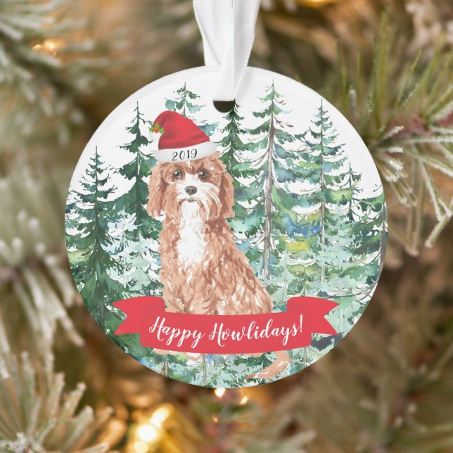 Adorno Feliz Navidad Cavapoo Perro Navidad (Árbol)