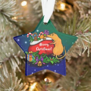 Adorno Feliz Navidad con el príncipe rata