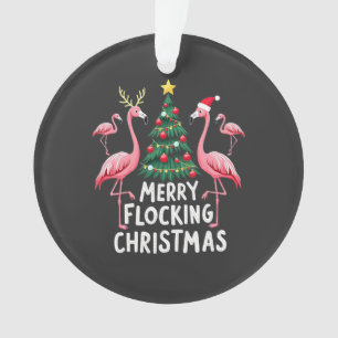Adorno Feliz Navidad con Flamencos Navideños