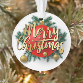 Adorno Feliz Navidad con oro con guerra