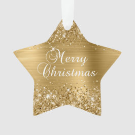 Adorno Feliz Navidad con Purpurina de Oro