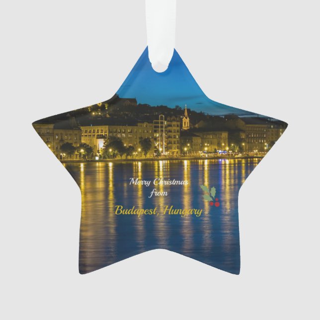 Adorno Feliz Navidad desde Budapest, Hungría, (Anverso)