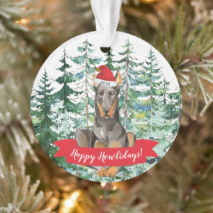 Adorno Feliz Navidad Doberman Navidad