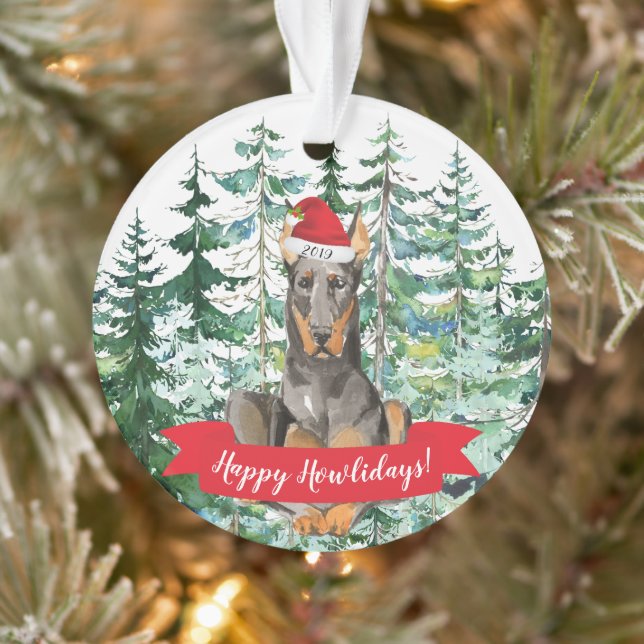 Adorno Feliz Navidad Doberman Navidad (Árbol)