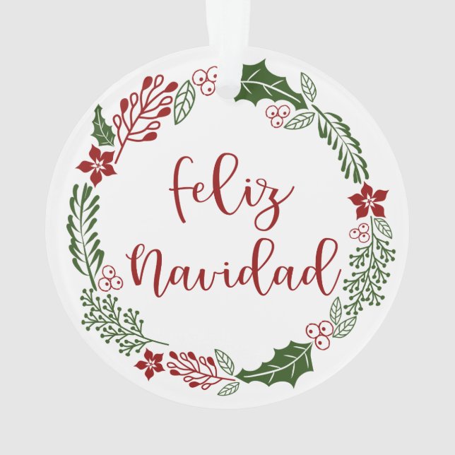 Adorno Feliz Navidad en español, Feliz Navidad, Feliz Nav (Reverso)