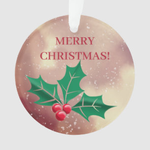 Adorno Feliz Navidad en verde y rojo - acebo
