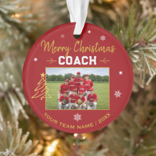 Adorno Feliz Navidad Entrenador Foto Personalizada del Eq