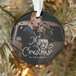 Adorno Feliz Navidad Escritura Caprichosa Foto Personaliz