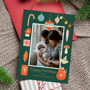 Adorno Feliz Navidad Familia Foto Lindo Día Festiv