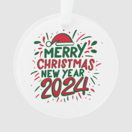 Adorno Feliz Navidad Feliz Año Nuevo 2024